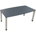 Neutralware Konferenztisch communication 1.800 x 680-820 x 800/900 mm (B x H x T) silberaluminium – Produktbild 5
