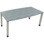 Neutralware Konferenztisch communication 1.800 x 680-820 x 800/900 mm (B x H x T) silberaluminium – Produktbild 6