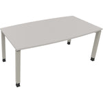 Neutralware Konferenztisch communication 1.800 x 680-820 x 800/900 mm (B x H x T) silberaluminium – Produktbild 4