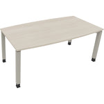 Neutralware Konferenztisch communication 1.800 x 680-820 x 800/900 mm (B x H x T) silberaluminium – Produktbild 3