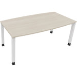 Neutralware Konferenztisch communication 1.800 x 680-820 x 800/900 mm (B x H x T) verkehrsweiß – Produktbild 3