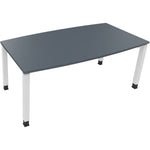 Neutralware Konferenztisch communication 1.800 x 680-820 x 800/900 mm (B x H x T) verkehrsweiß – Produktbild 4