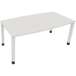 Neutralware Konferenztisch communication 1.800 x 680-820 x 800/900 mm (B x H x T) verkehrsweiß