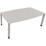 Neutralware Konferenztisch communication 2.000 x 680-820 x 1.000/1.100 mm (B x H x T) silberaluminium – Produktbild 4