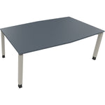 Neutralware Konferenztisch communication 2.000 x 680-820 x 1.000/1.100 mm (B x H x T) silberaluminium – Produktbild 5