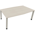 Neutralware Konferenztisch communication 2.000 x 680-820 x 1.000/1.100 mm (B x H x T) silberaluminium – Produktbild 3