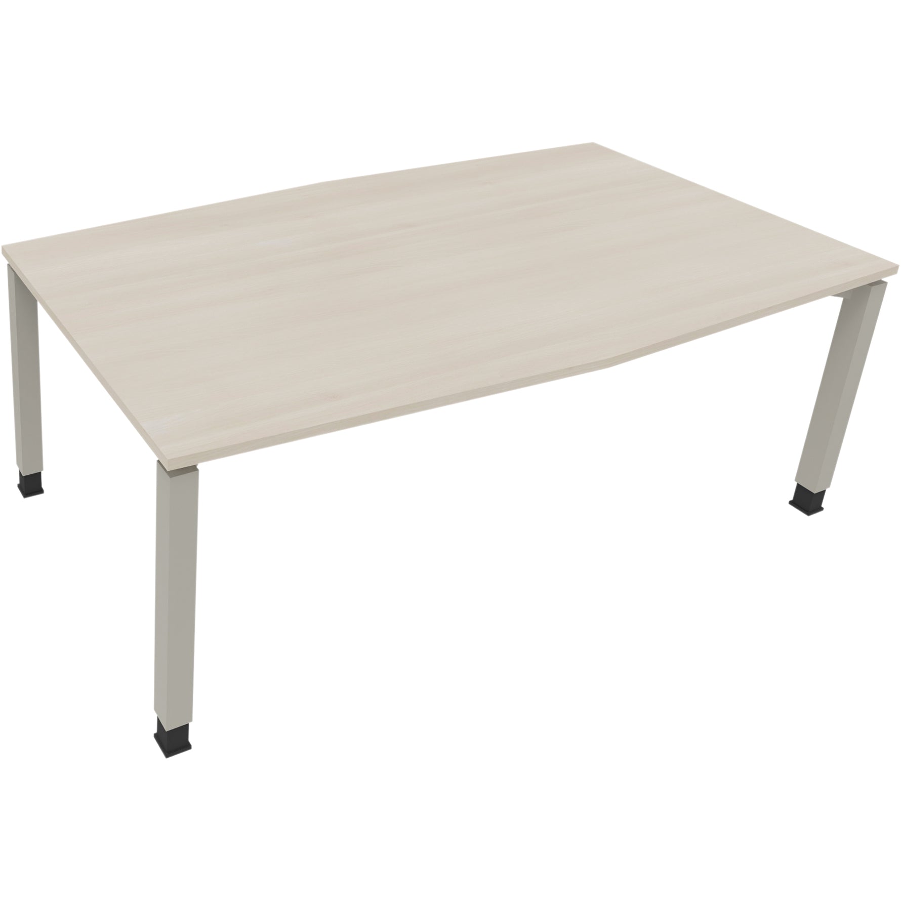Neutralware Konferenztisch communication 2.000 x 680-820 x 1.000/1.100 mm (B x H x T) silberaluminium – Produktbild 3