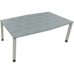Neutralware Konferenztisch communication 2.000 x 680-820 x 1.000/1.100 mm (B x H x T) silberaluminium – Produktbild 6