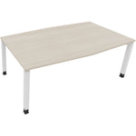 Neutralware Konferenztisch communication 2.000 x 680-820 x 1.000/1.100 mm (B x H x T) verkehrsweiß – Produktbild 3