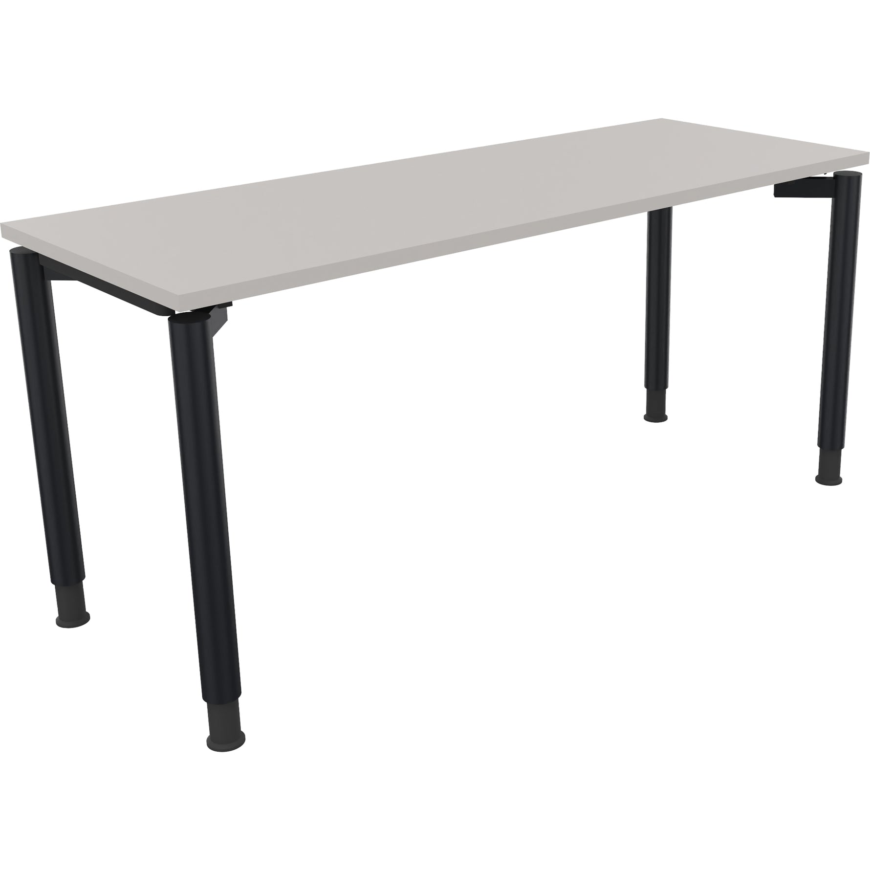 Neutralware Schreibtisch all in one 1.600 x 650-850 x 600 mm (B x H x T) Vierfuß Rundrohr lichtgrau