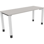 Neutralware Schreibtisch all in one 1.600 x 650-850 x 600 mm (B x H x T) Vierfuß Quadratrohr lichtgrau – Produktbild 3