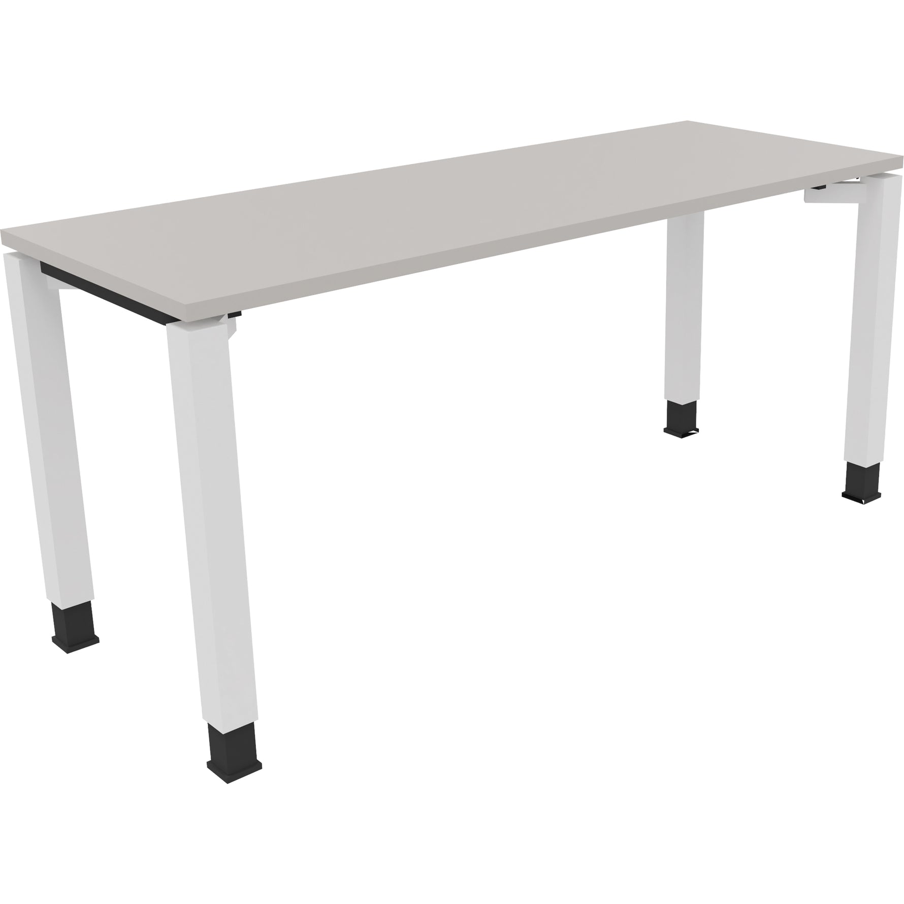 Neutralware Schreibtisch all in one 1.600 x 650-850 x 600 mm (B x H x T) Vierfuß Quadratrohr lichtgrau – Produktbild 3