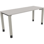 Neutralware Schreibtisch all in one 1.600 x 650-850 x 600 mm (B x H x T) Vierfuß Quadratrohr lichtgrau – Produktbild 2