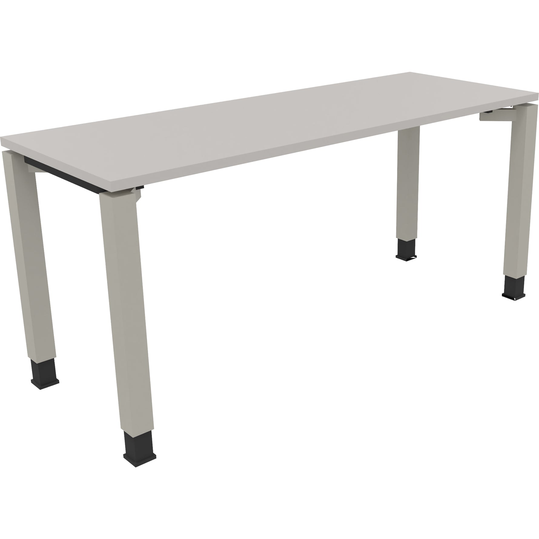 Neutralware Schreibtisch all in one 1.600 x 650-850 x 600 mm (B x H x T) Vierfuß Quadratrohr lichtgrau – Produktbild 2