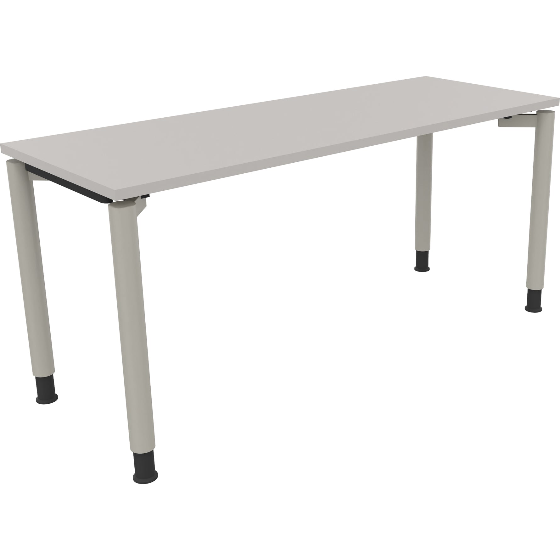 Neutralware Schreibtisch all in one 1.600 x 650-850 x 600 mm (B x H x T) Vierfuß Rundrohr lichtgrau – Produktbild 2
