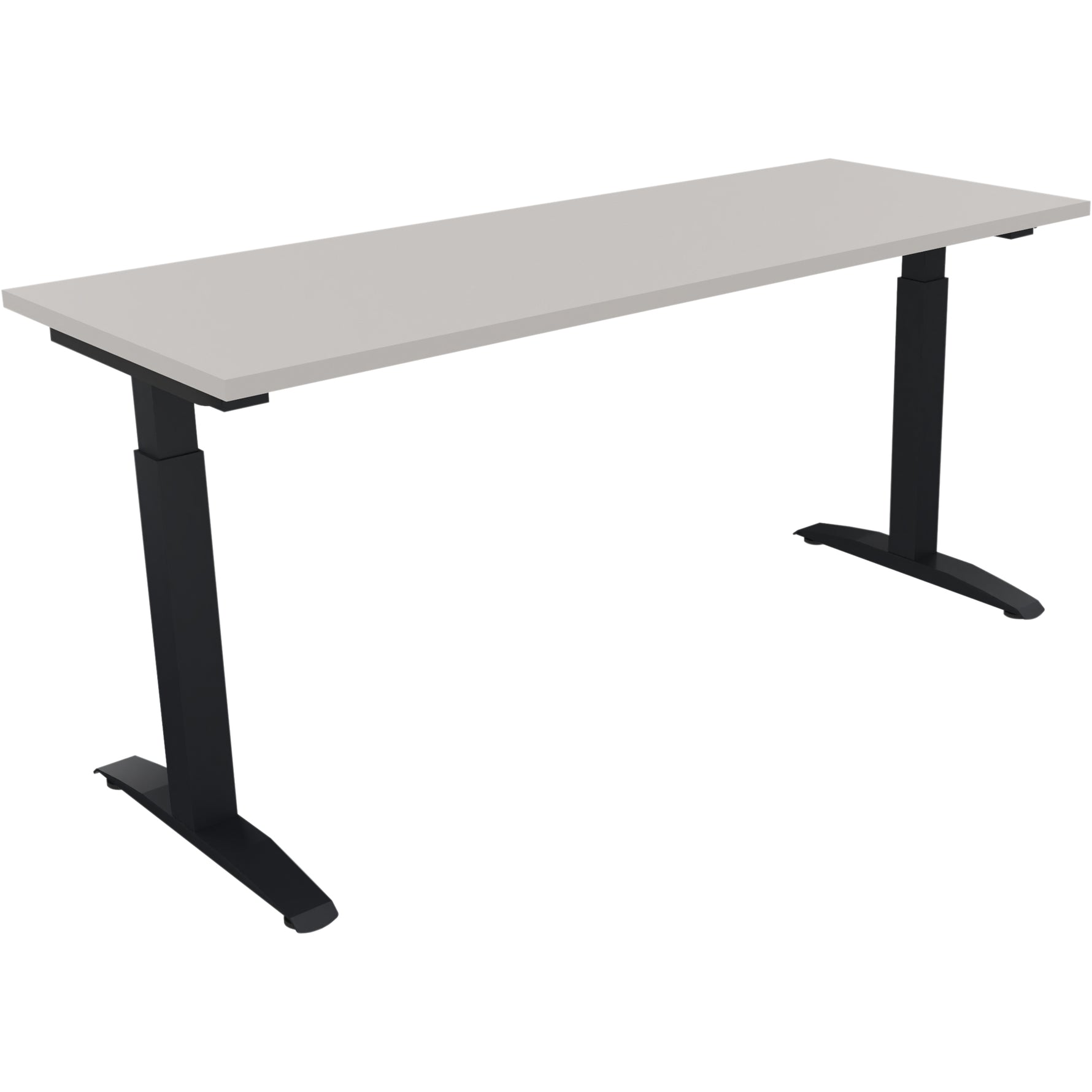 Neutralware Schreibtisch all in one 1.600 x 650-850 x 600 mm (B x H x T) Flachkufe Quadratrohr lichtgrau
