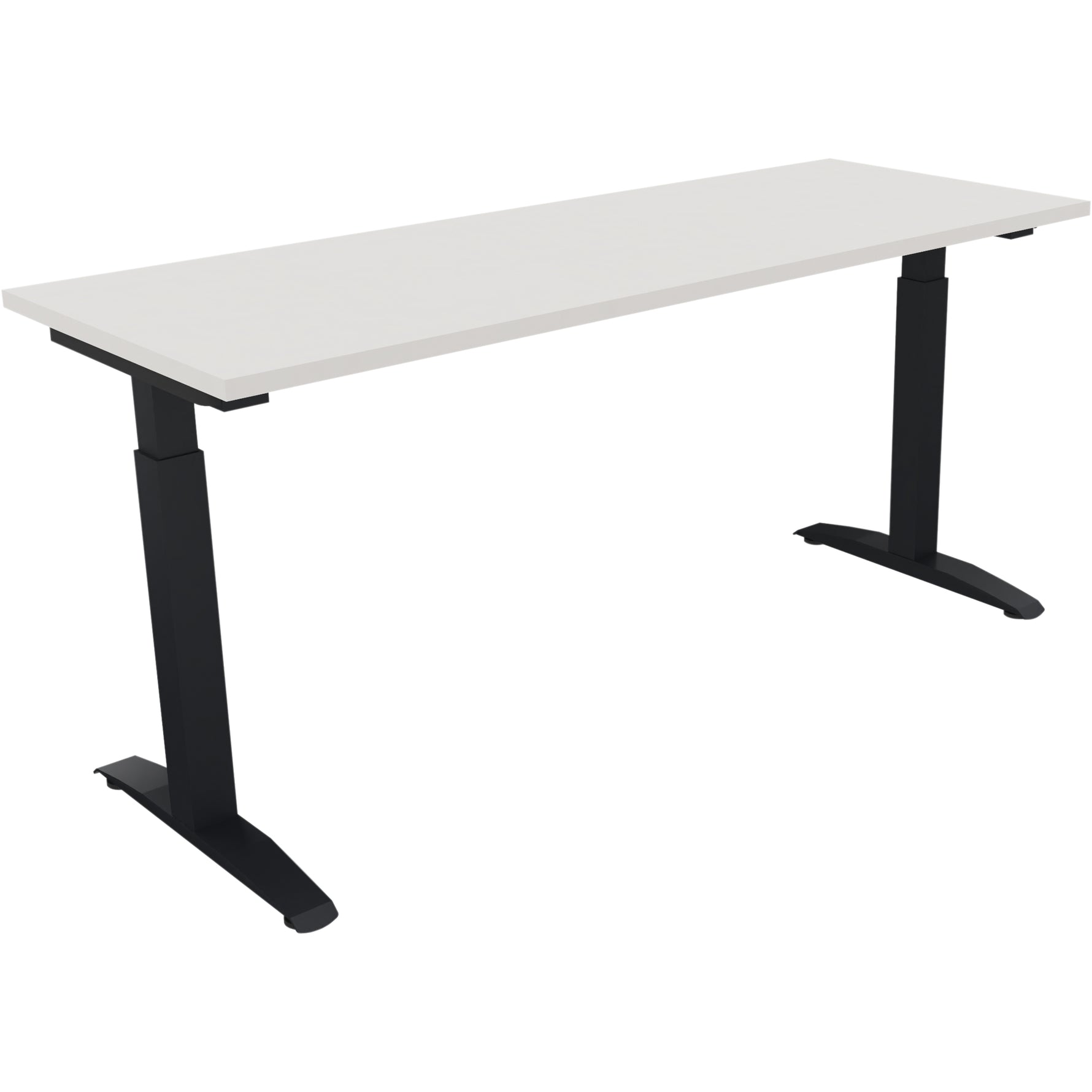 Neutralware Schreibtisch all in one 1.600 x 650-850 x 600 mm (B x H x T) Flachkufe Quadratrohr diamant weiß