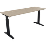 Neutralware Schreibtisch all in one 1.600 x 650-850 x 600 mm (B x H x T) Flachkufe Quadratrohr eiche natur