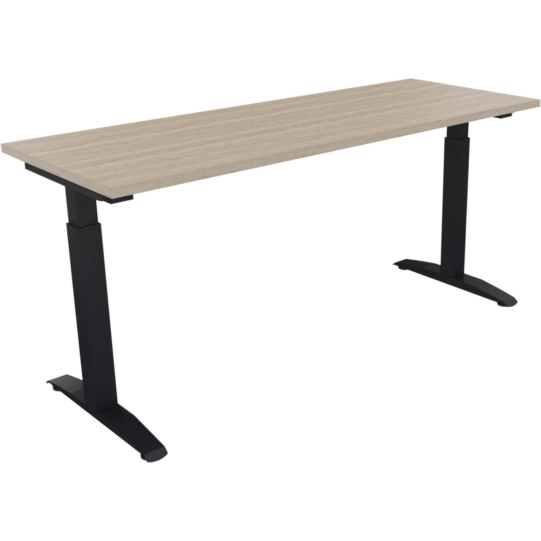 Neutralware Schreibtisch all in one 1.600 x 650-850 x 600 mm (B x H x T) Flachkufe Quadratrohr eiche natur