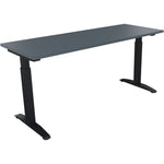 Neutralware Schreibtisch all in one 1.600 x 650-850 x 600 mm (B x H x T) Flachkufe Quadratrohr lavagrau