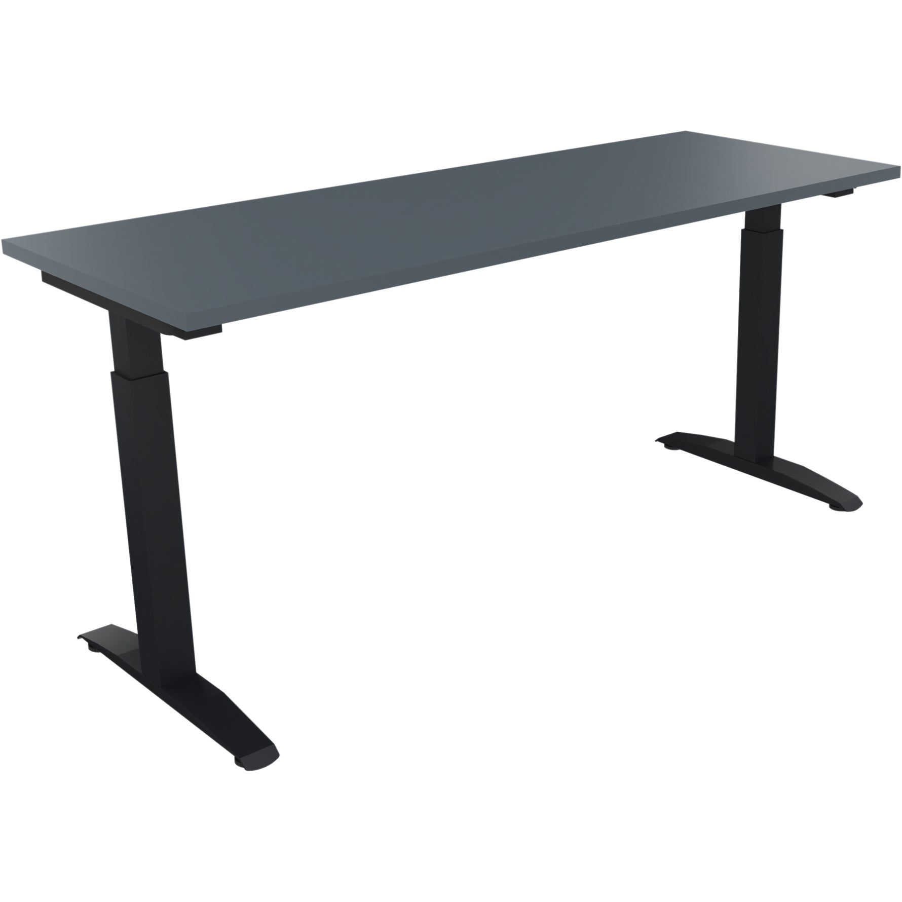 Neutralware Schreibtisch all in one 1.600 x 650-850 x 600 mm (B x H x T) Flachkufe Quadratrohr lavagrau