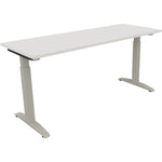 Neutralware Schreibtisch all in one 1.600 x 650-850 x 600 mm (B x H x T) Flachkufe Quadratrohr diamant weiß –