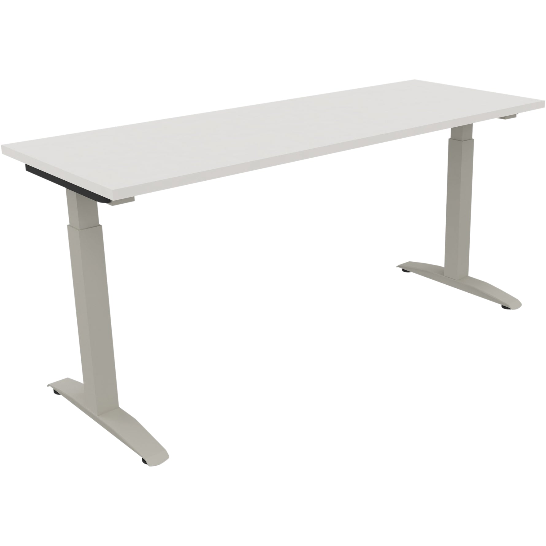Neutralware Schreibtisch all in one 1.600 x 650-850 x 600 mm (B x H x T) Flachkufe Quadratrohr diamant weiß –