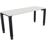 Neutralware Schreibtisch all in one 1.600 x 680-820 x 600 mm (B x H x T) Vierfuß Quadratrohr diamant weiß