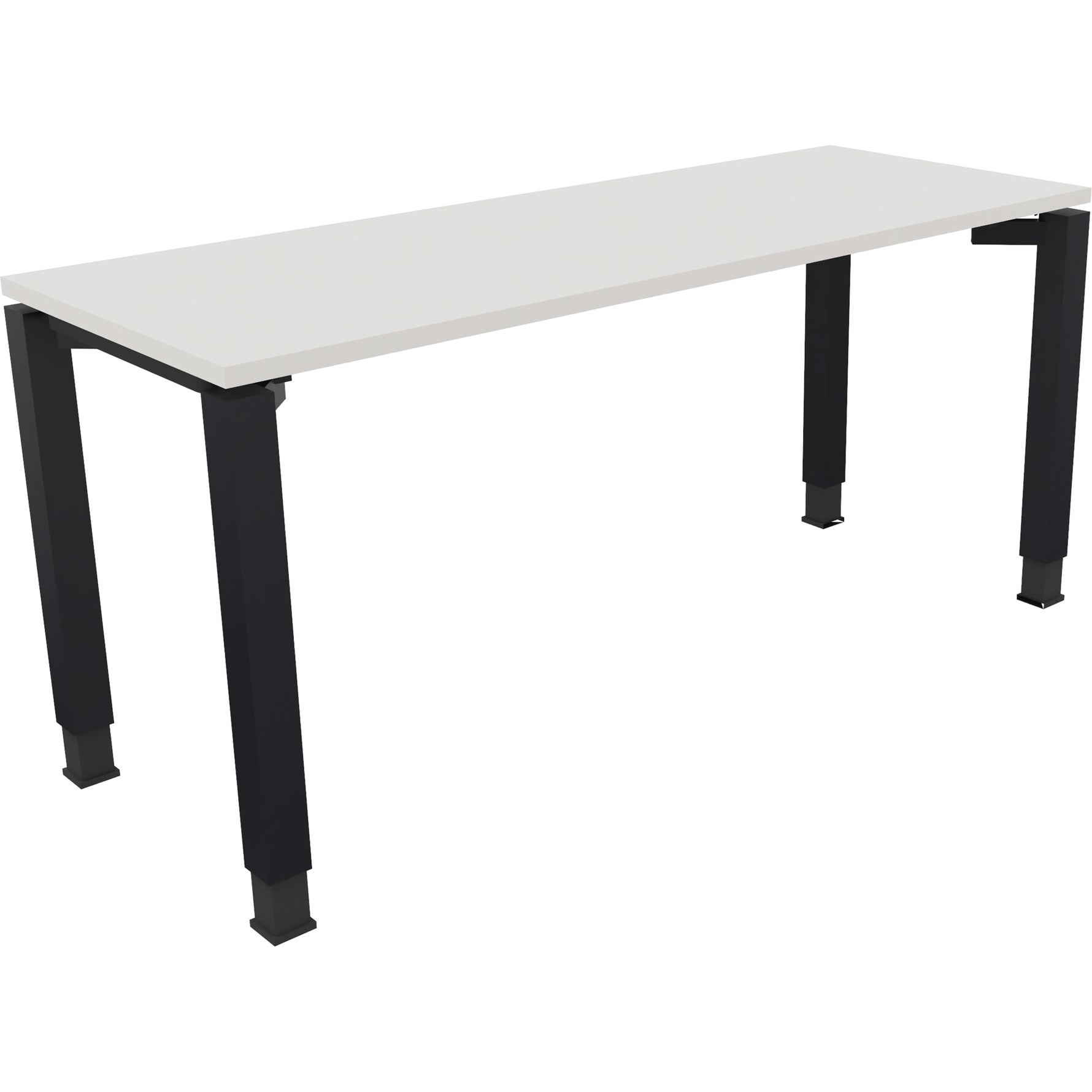 Neutralware Schreibtisch all in one 1.600 x 680-820 x 600 mm (B x H x T) Vierfuß Quadratrohr diamant weiß