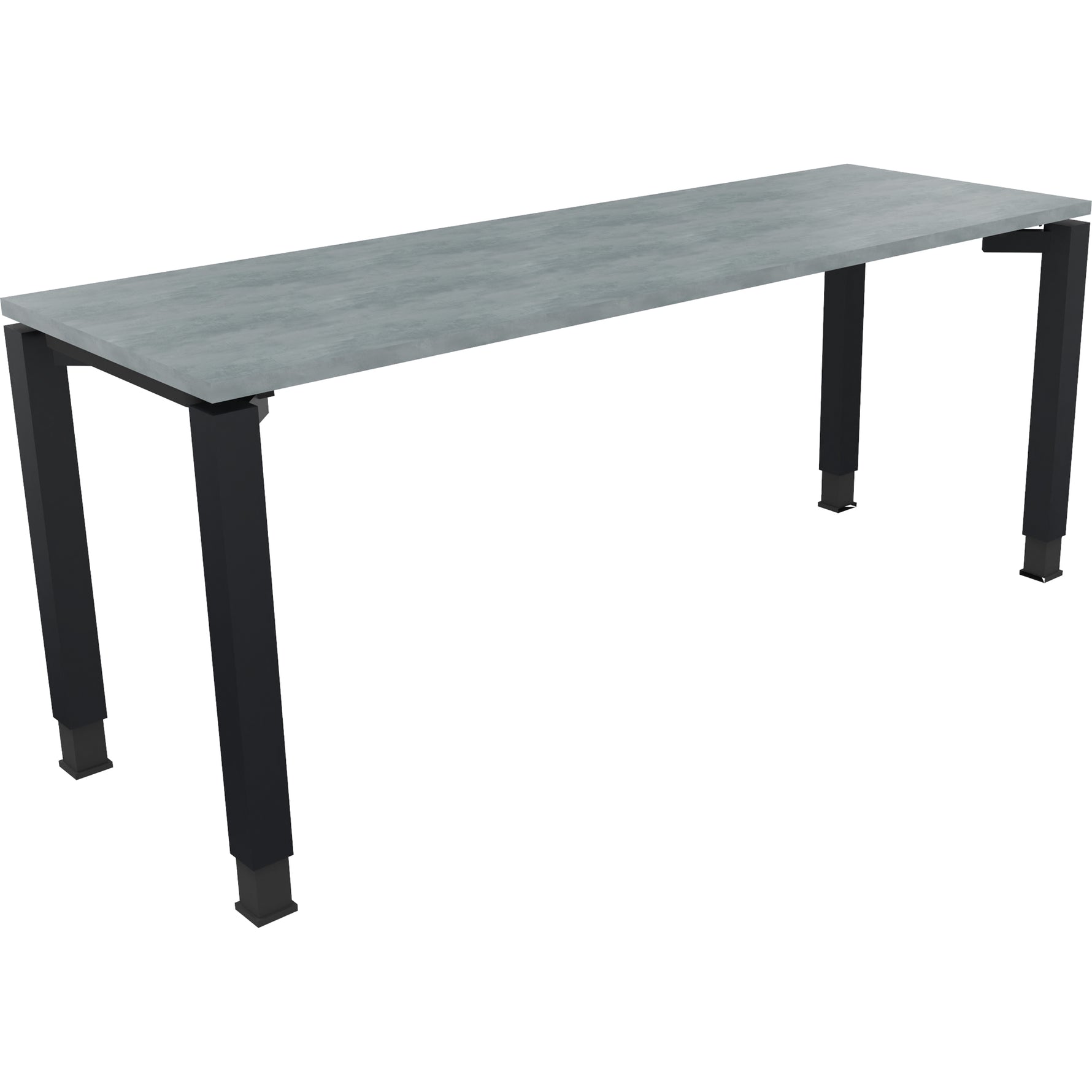 Neutralware Schreibtisch all in one 1.600 x 680-820 x 600 mm (B x H x T) Vierfuß Quadratrohr beton hell