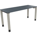 Neutralware Schreibtisch all in one 1.600 x 680-820 x 600 mm (B x H x T) Vierfuß Quadratrohr lavagrau – Produktbild 2
