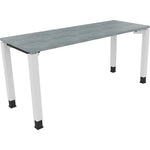 Neutralware Schreibtisch all in one 1.600 x 680-820 x 600 mm (B x H x T) Vierfuß Quadratrohr beton hell – Produktbild 3