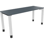Neutralware Schreibtisch all in one 1.600 x 680-820 x 600 mm (B x H x T) Vierfuß Quadratrohr lavagrau – Produktbild 3