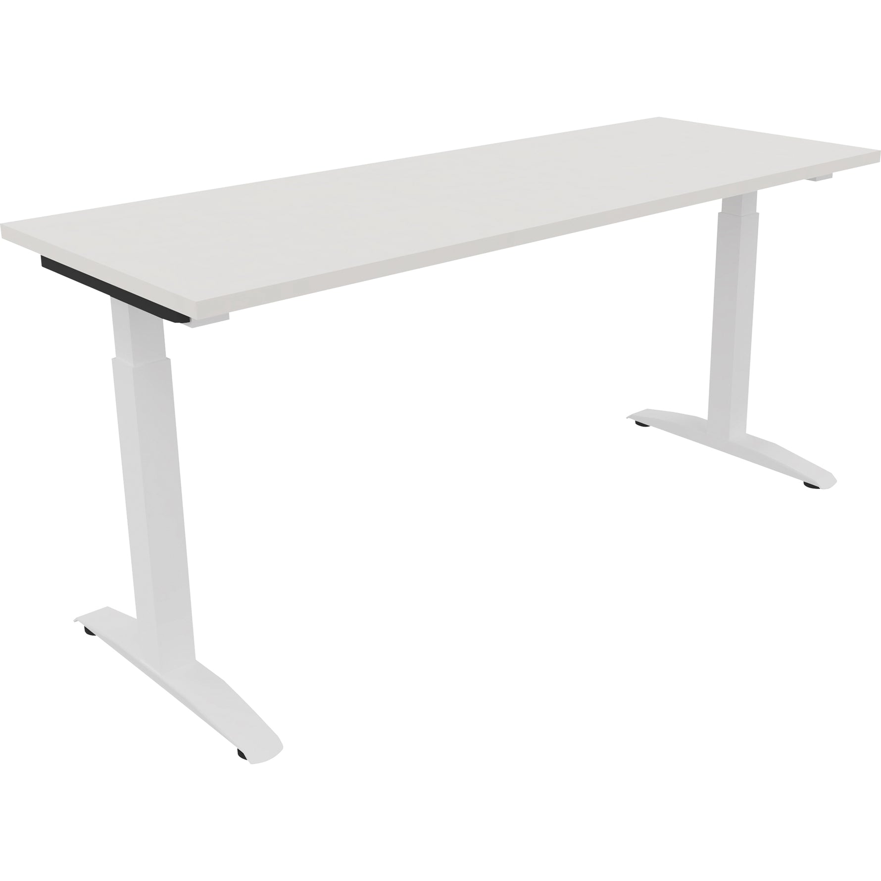 Neutralware Schreibtisch all in one 1.600 x 650-850 x 600 mm (B x H x T) Flachkufe Quadratrohr diamant weiß –