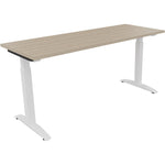 Neutralware Schreibtisch all in one 1.600 x 650-850 x 600 mm (B x H x T) Flachkufe Quadratrohr eiche natur – Produktbild