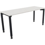 Neutralware Schreibtisch all in one 1.600 x 680-820 x 600 mm (B x H x T) Vierfuß Rundrohr diamant weiß – Produktbild 2