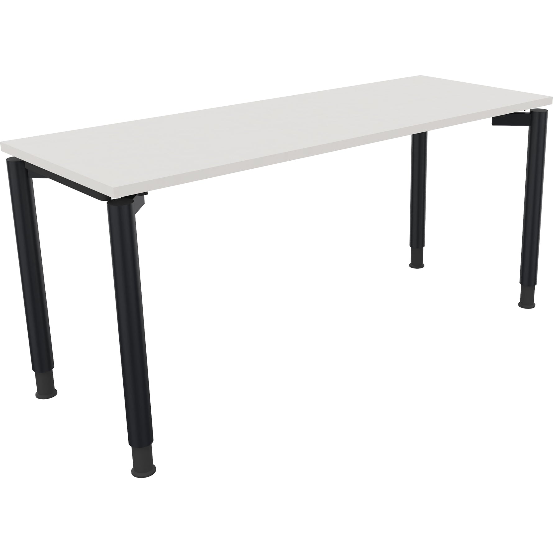 Neutralware Schreibtisch all in one 1.600 x 680-820 x 600 mm (B x H x T) Vierfuß Rundrohr diamant weiß – Produktbild 2