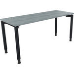 Neutralware Schreibtisch all in one 1.600 x 680-820 x 600 mm (B x H x T) Vierfuß Rundrohr beton hell
