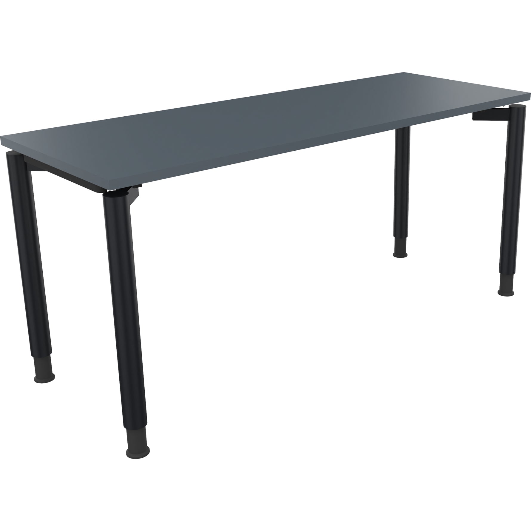 Neutralware Schreibtisch all in one 1.600 x 680-820 x 600 mm (B x H x T) Vierfuß Rundrohr lavagrau