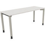 Neutralware Schreibtisch all in one 1.600 x 680-820 x 600 mm (B x H x T) Vierfuß Rundrohr diamant weiß