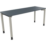 Neutralware Schreibtisch all in one 1.600 x 680-820 x 600 mm (B x H x T) Vierfuß Rundrohr lavagrau – Produktbild 2