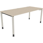 Neutralware Schreibtisch all in one 1.600 x 680-820 x 600 mm (B x H x T) Vierfuß Rundrohr eiche natur – Produktbild 2