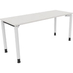 Neutralware Schreibtisch all in one 1.600 x 680-820 x 600 mm (B x H x T) Vierfuß Rundrohr diamant weiß – Produktbild 3