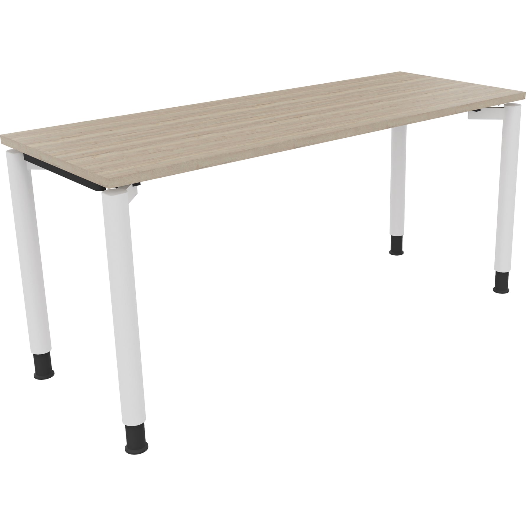Neutralware Schreibtisch all in one 1.600 x 680-820 x 600 mm (B x H x T) Vierfuß Rundrohr eiche natur – Produktbild 3
