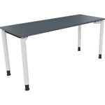 Neutralware Schreibtisch all in one 1.600 x 680-820 x 600 mm (B x H x T) Vierfuß Rundrohr lavagrau – Produktbild 3