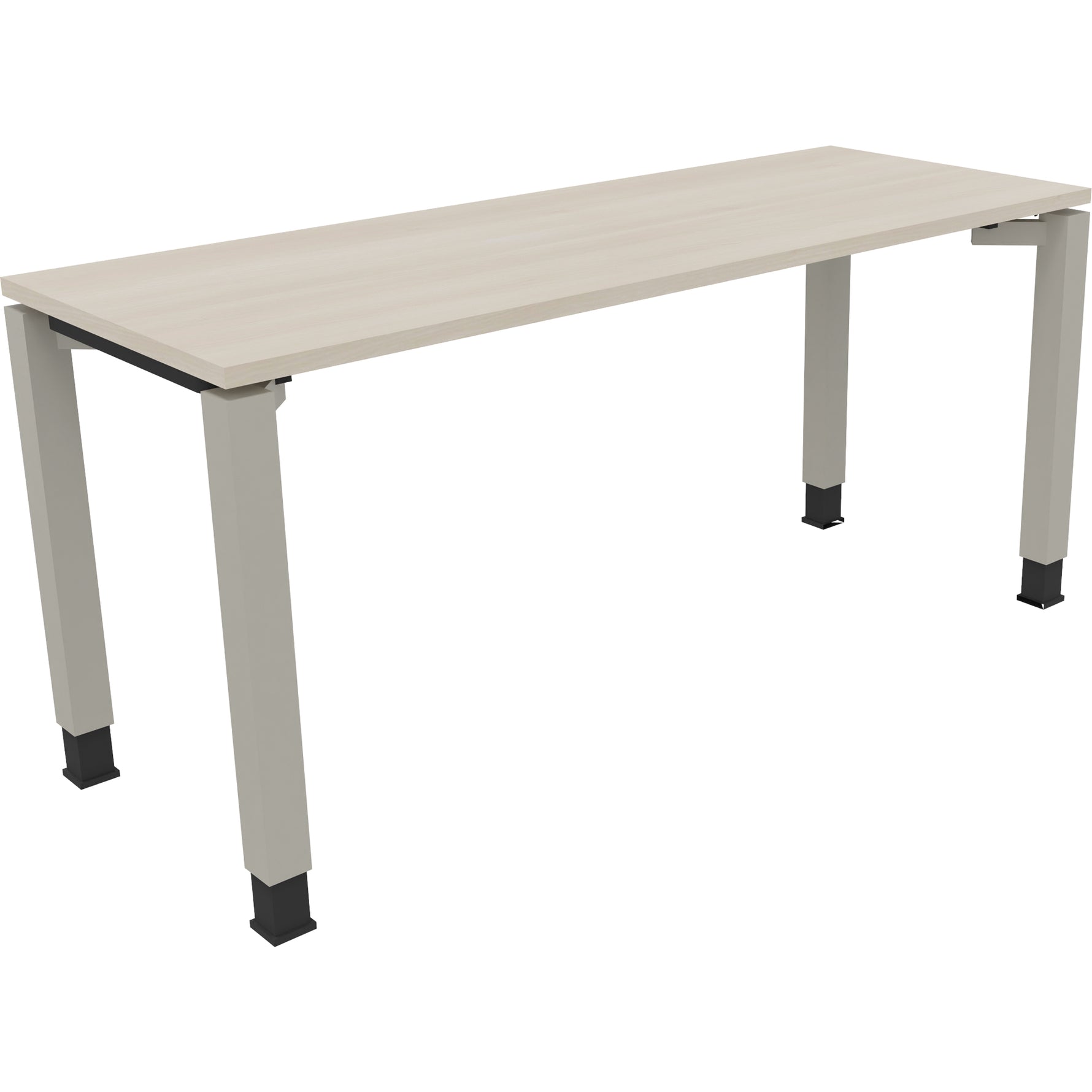 Neutralware Schreibtisch all in one 1.600 x 680-820 x 600 mm (B x H x T) Vierfuß Quadratrohr akazie hell – Produktbild 2