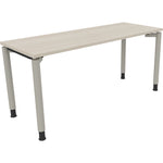 Neutralware Schreibtisch all in one 1.600 x 680-820 x 600 mm (B x H x T) Vierfuß Rundrohr akazie hell – Produktbild 2