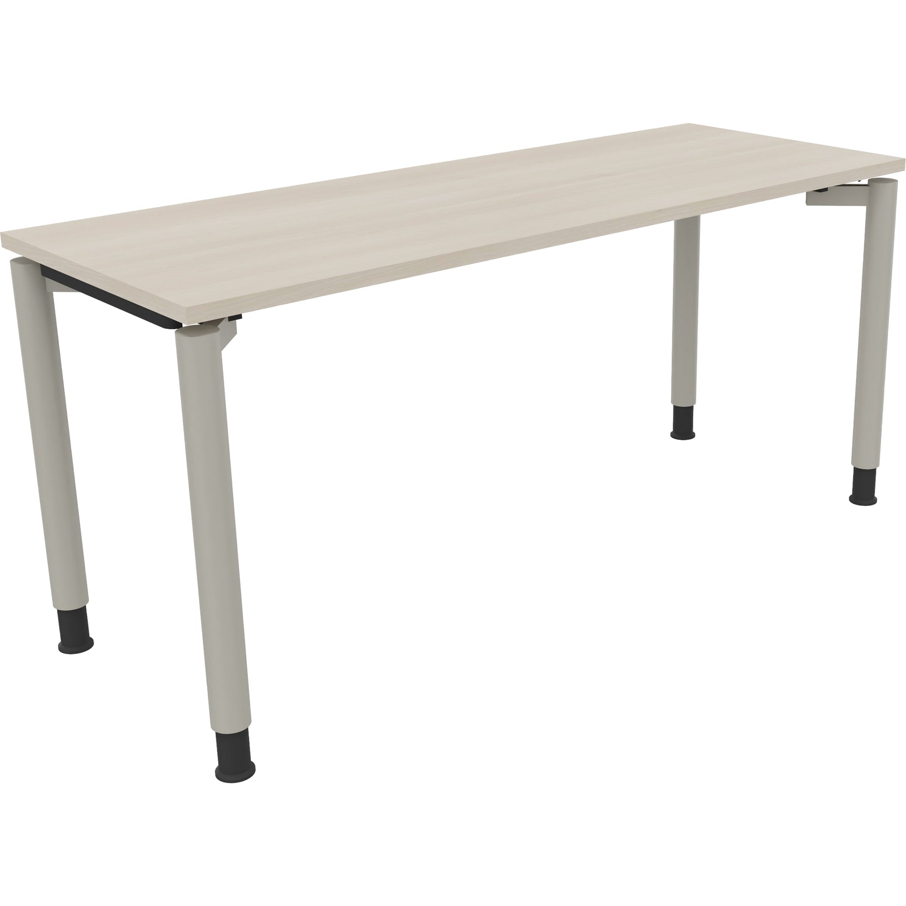 Neutralware Schreibtisch all in one 1.600 x 680-820 x 600 mm (B x H x T) Vierfuß Rundrohr akazie hell – Produktbild 2