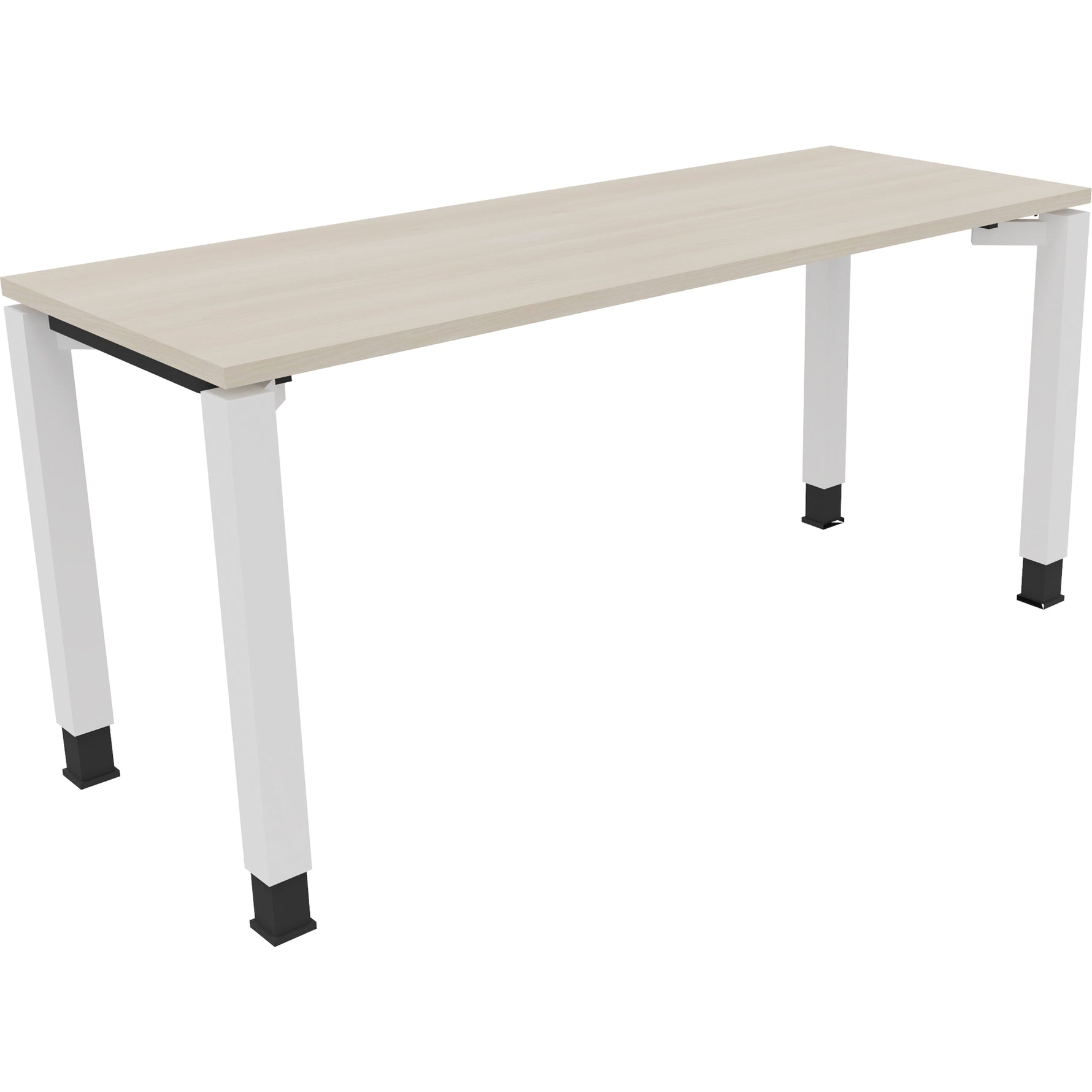 Neutralware Schreibtisch all in one 1.600 x 680-820 x 600 mm (B x H x T) Vierfuß Quadratrohr akazie hell – Produktbild 3