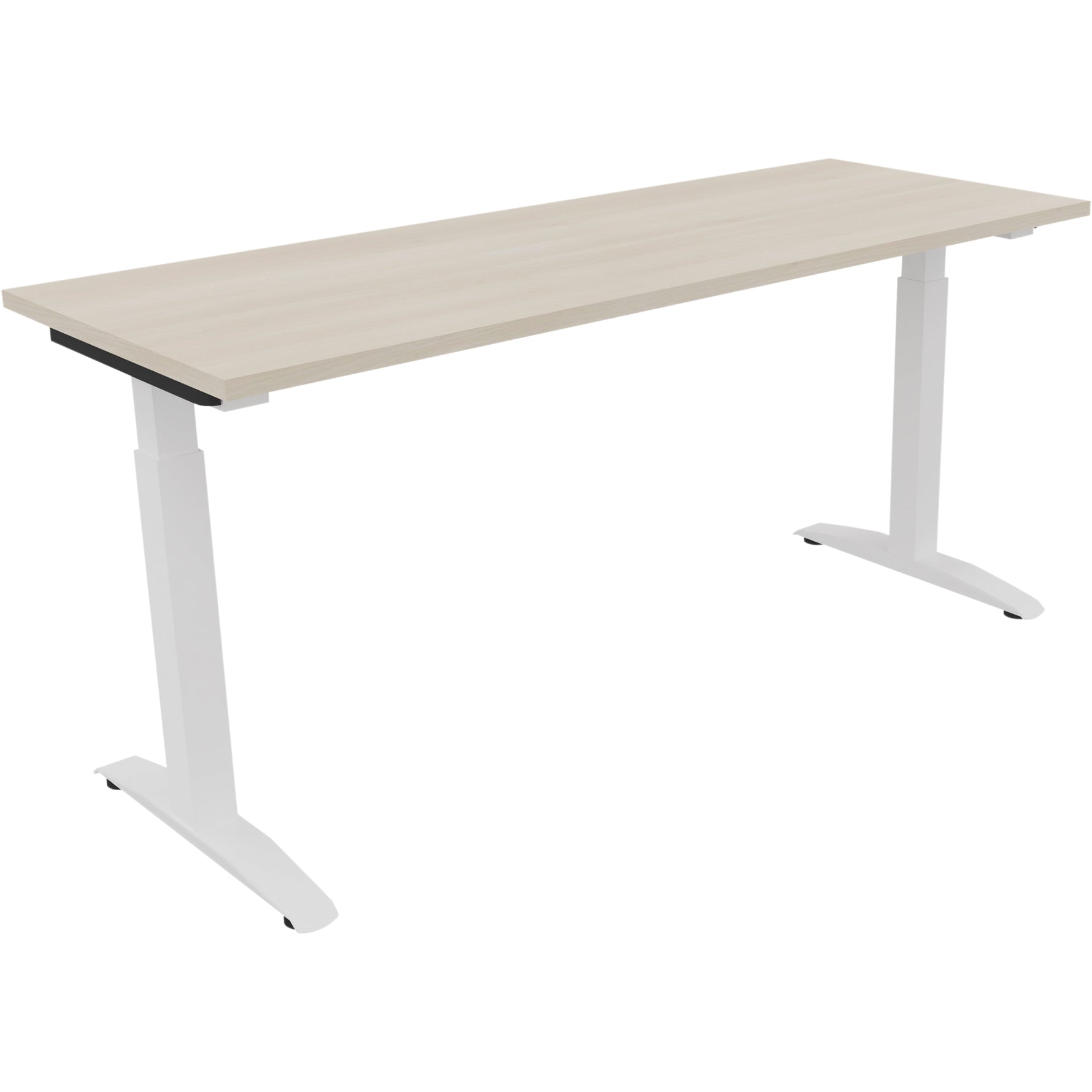 Neutralware Schreibtisch all in one 1.600 x 650-850 x 600 mm (B x H x T) Flachkufe Quadratrohr akazie hell – Produktbild